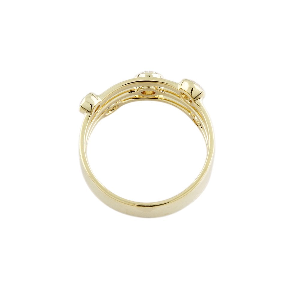 Yellow Gold Five Stone 0.87ct Round Diamond Set Bubble Ring