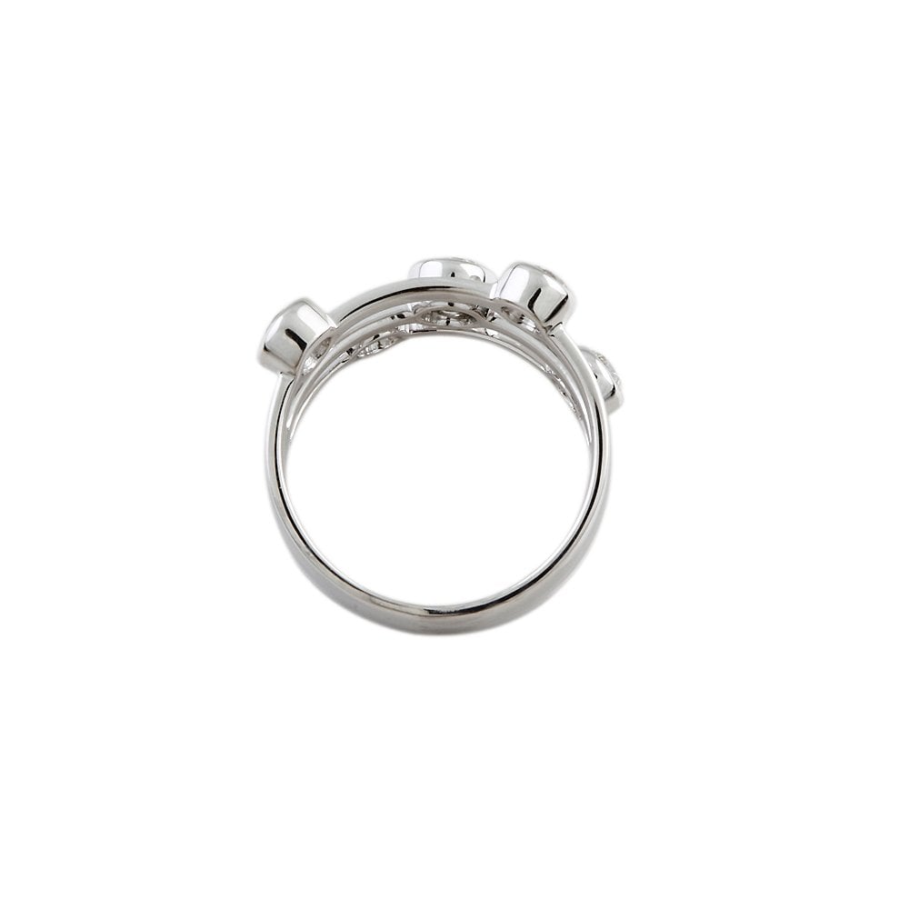 White Gold Five Stone 0.93ct Round Brilliant Cut Diamond Bubble Ring