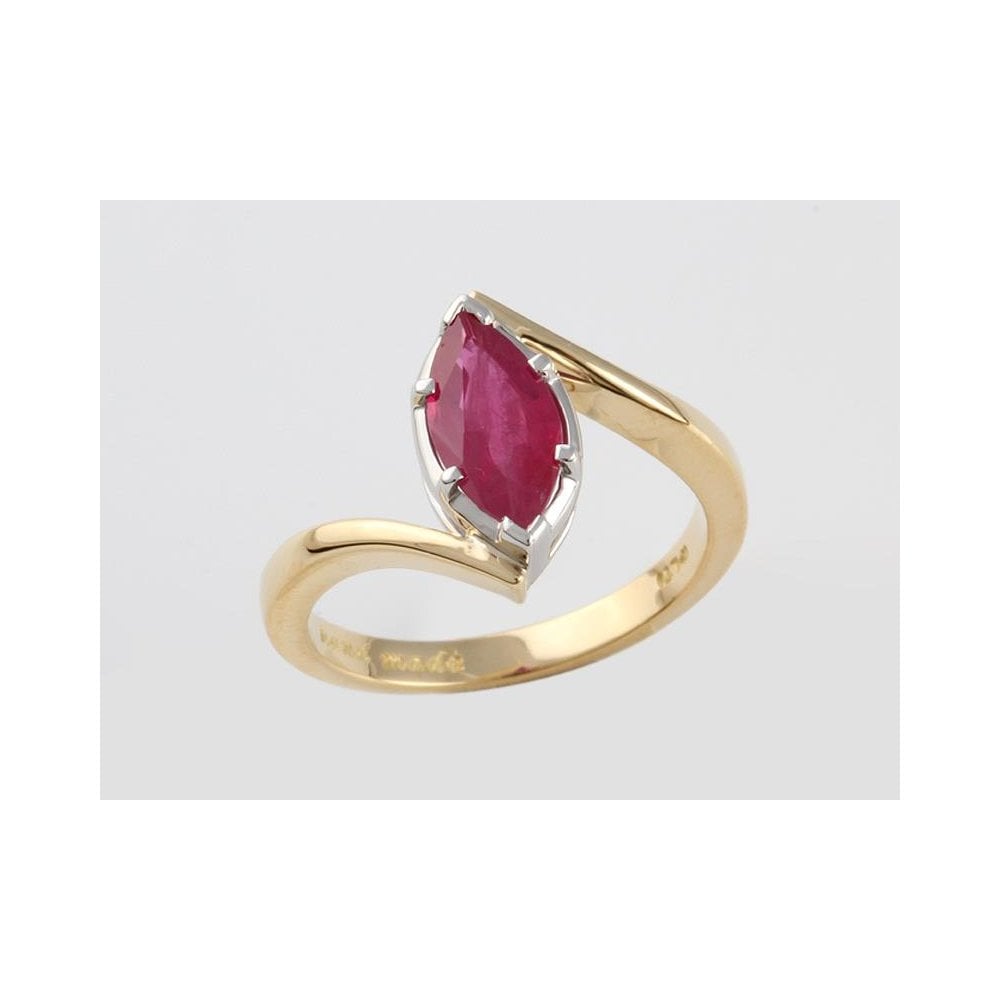 Handmade Single Stone Ruby Ring With A Platinum Setting 1.11ct