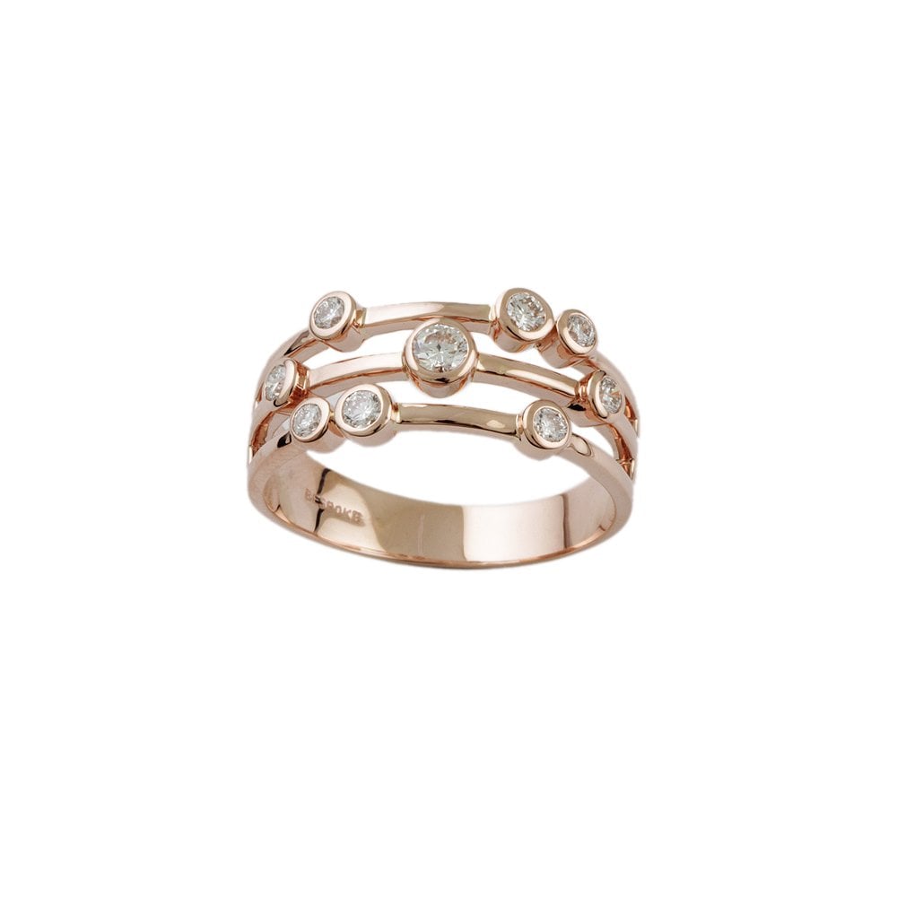 Rose Gold Nine Stone 0.52ct Round Brilliant Diamond Bubble Ring