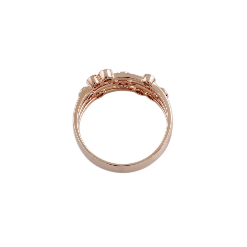 Rose Gold Nine Stone 0.52ct Round Brilliant Diamond Bubble Ring