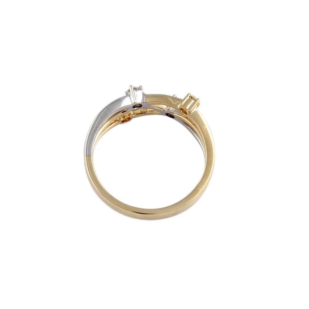 Yellow and White Gold Four Stone 0.29ct Round Brilliant Cut Diamond Bubble Ring