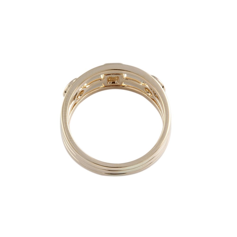 Yellow Gold Three Stone 0.50ct Multiple Shaped Diamond Bubble Ring