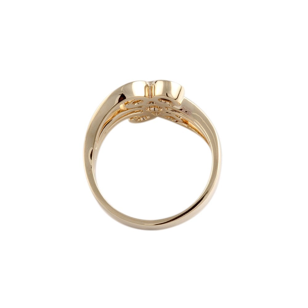 Yellow Gold Five Stone 0.21ct Round Brilliant Cut Diamond and 0.55ct Round Blue Sapphire Set Bubble Ring