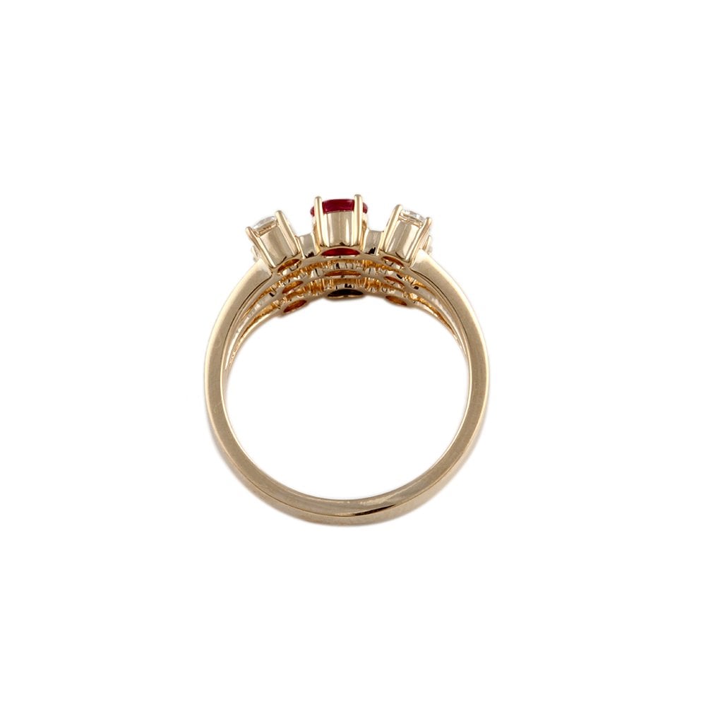 Yellow Gold Nine Multiple Stone Set Bubble Ring 1.30ct
