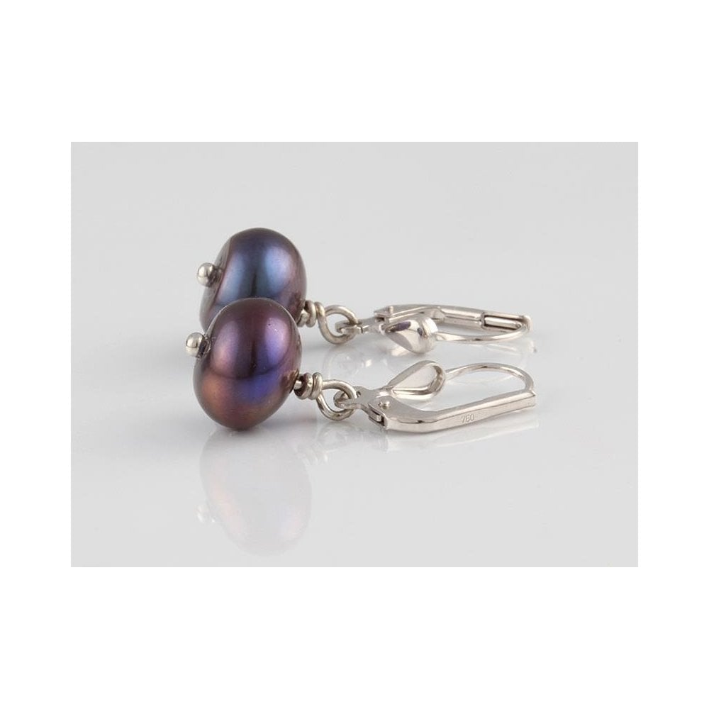 9ct White Gold Freshwater Pearl Drop Earrings