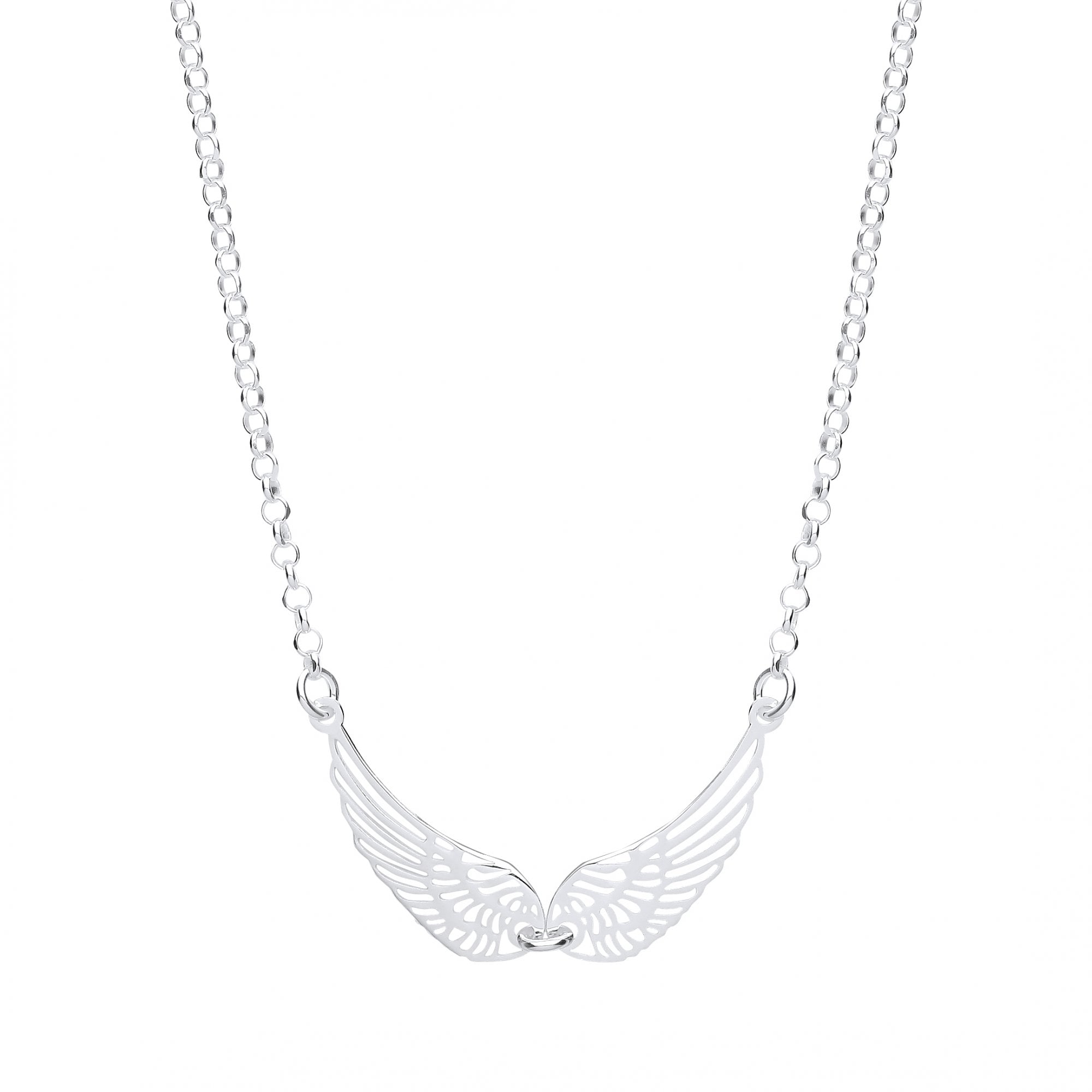 925 Sterling Silver angel Wings Pendant Necklace