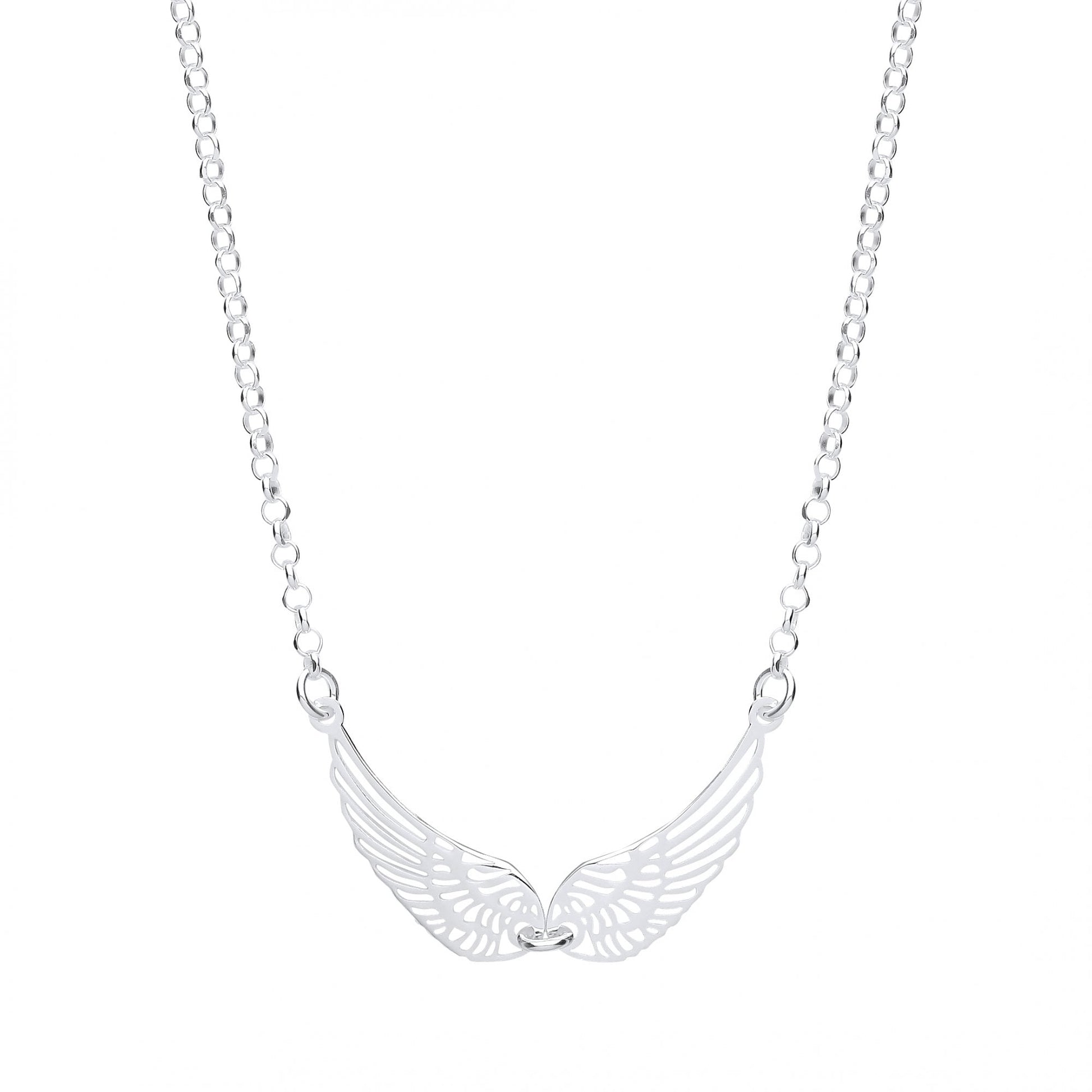 925 Sterling Silver angel Wings Pendant Necklace