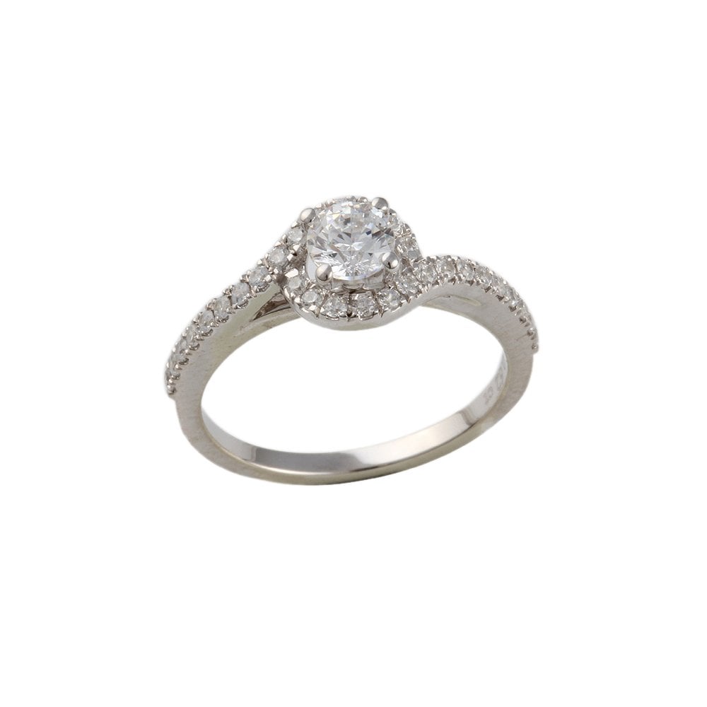 White Gold 0.58ct Micro Set Round Brilliant Diamond Ring