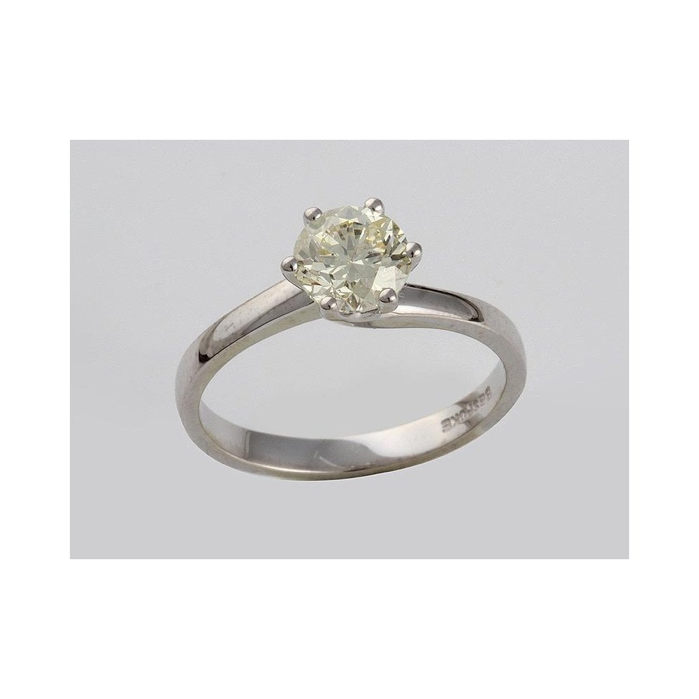 Bespoke 18ct White Gold Diamond Solitaire Ring 1.02ct