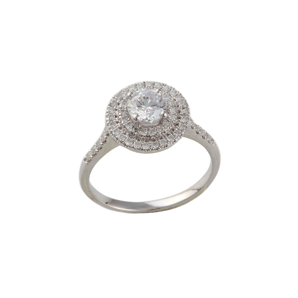 White Gold 0.76ct Micro Set Round Brilliant Diamond Cluster Wed Fit Style Ring