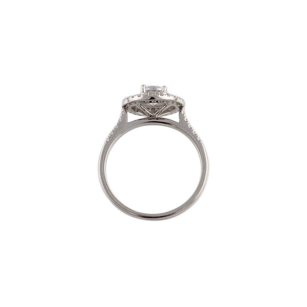 White Gold 0.76ct Micro Set Round Brilliant Diamond Cluster Wed Fit Style Ring