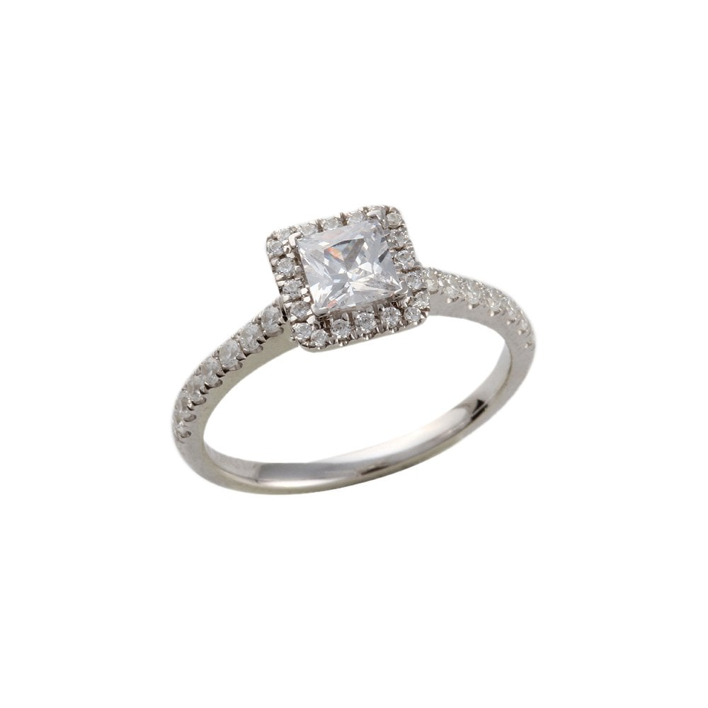 White Gold 0.81ct Micro Set Multiple Shaped Diamond Cluster Wed Fit Style Ring