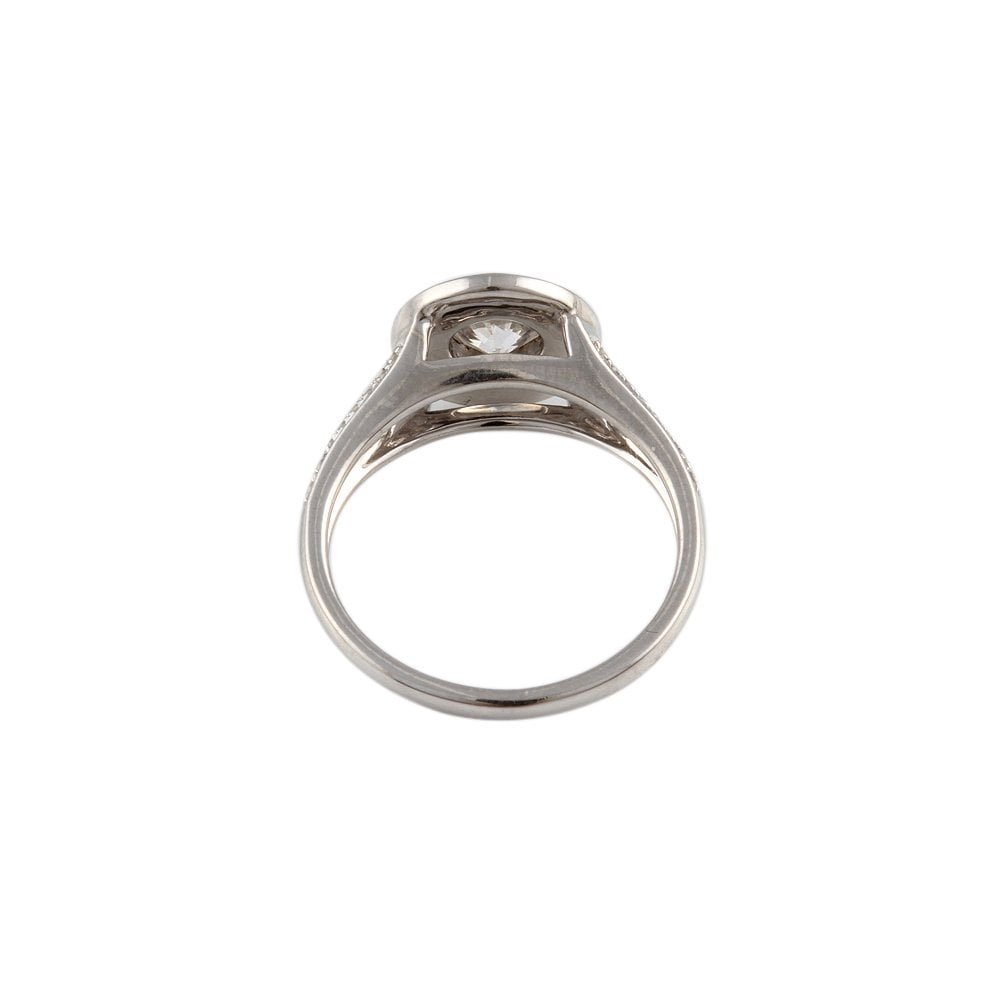 White Gold 0.94ct Micro Set Round Brilliant Diamond Cluster Wed Fit Style Ring