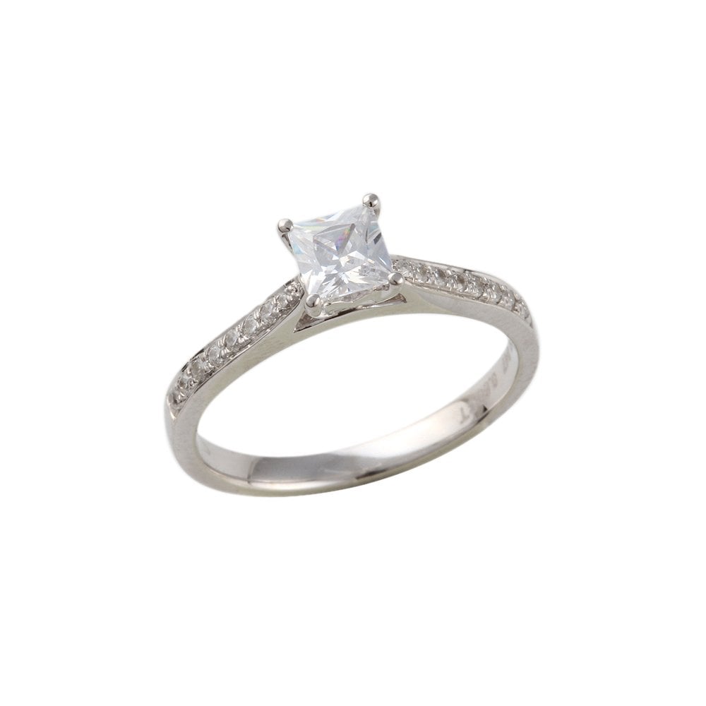 White Gold 0.61ct Micro Set Round Brilliant Diamond Wed Fit Style Ring
