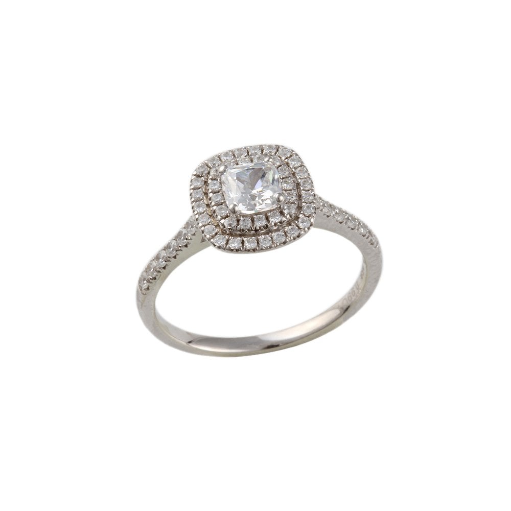 White Gold 0.81ct Micro Set Multiple Shaped Diamond Cluster Wed Fit Style Ring