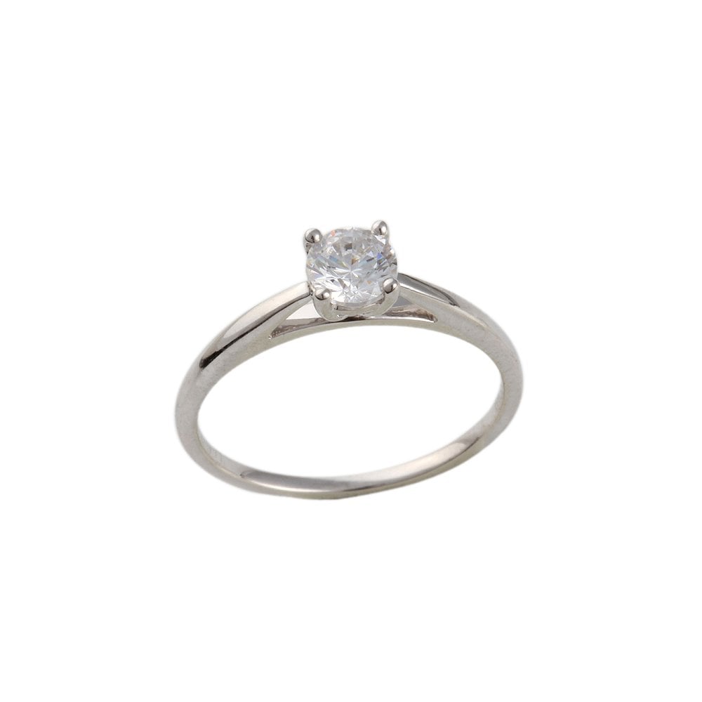 White Gold 0.50ct Round Brilliant Diamond Solitaire Wed Fit Style Ring