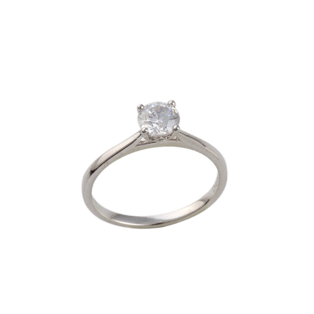 White Gold 0.50ct Round Brilliant Diamond Solitaire Wed Fit Style Ring
