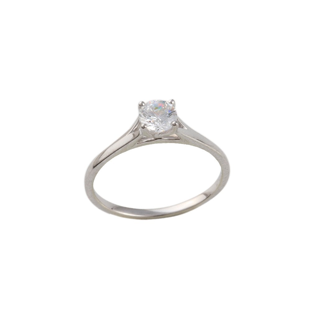 White Gold 0.50ct Round Brilliant Diamond Solitaire Wed Fit Style Ring