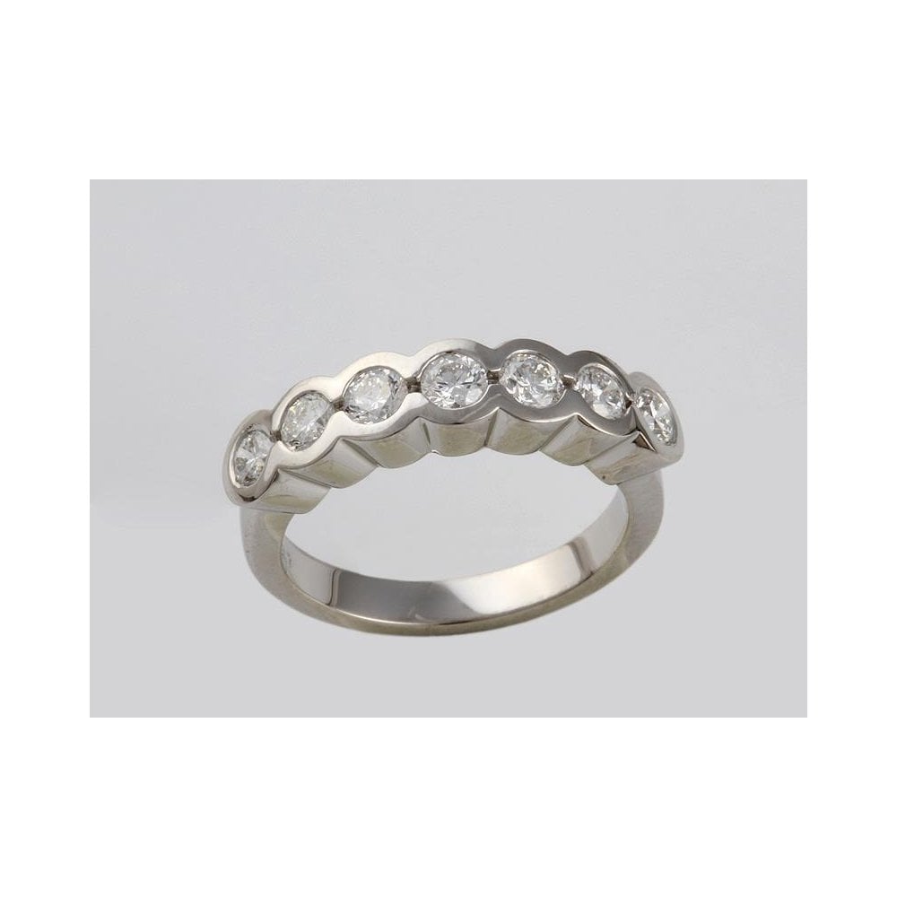 Platinum Seven Stone Diamond Ring 0.72ct