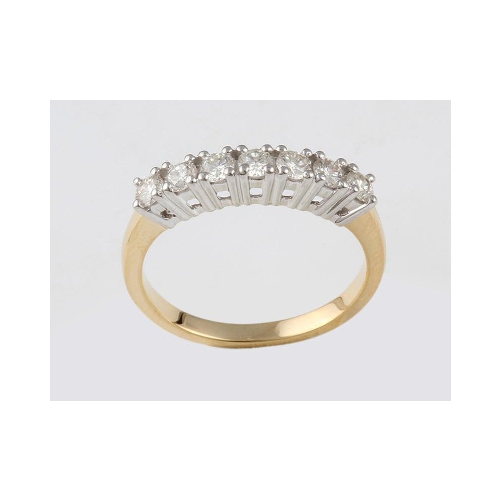 18ct Yellow And White Gold Seven Stone Diamond Ring 0.52ct