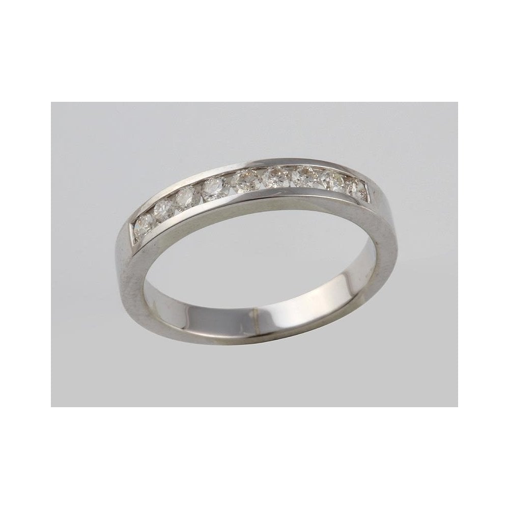 9ct White Gold Diamond Half Eternity Ring 0.35ct