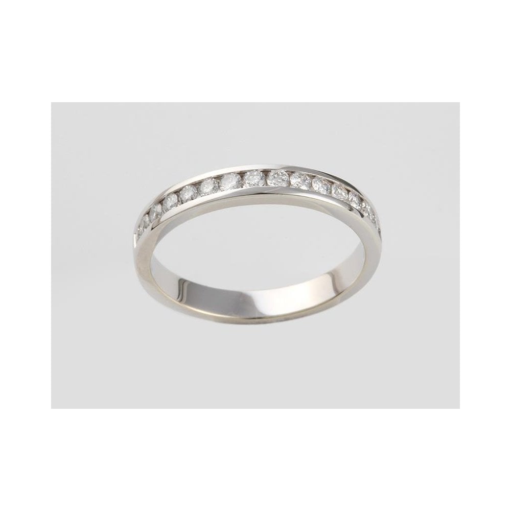 9ct White Gold Diamond Half Eternity Ring 0.34ct