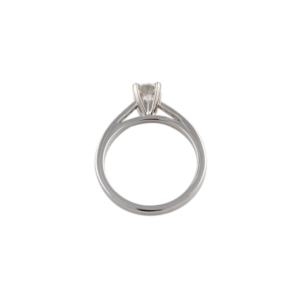 White Gold 0.50ct TDW Round Brilliant Diamond Solitaire Ring With Studded Shank
