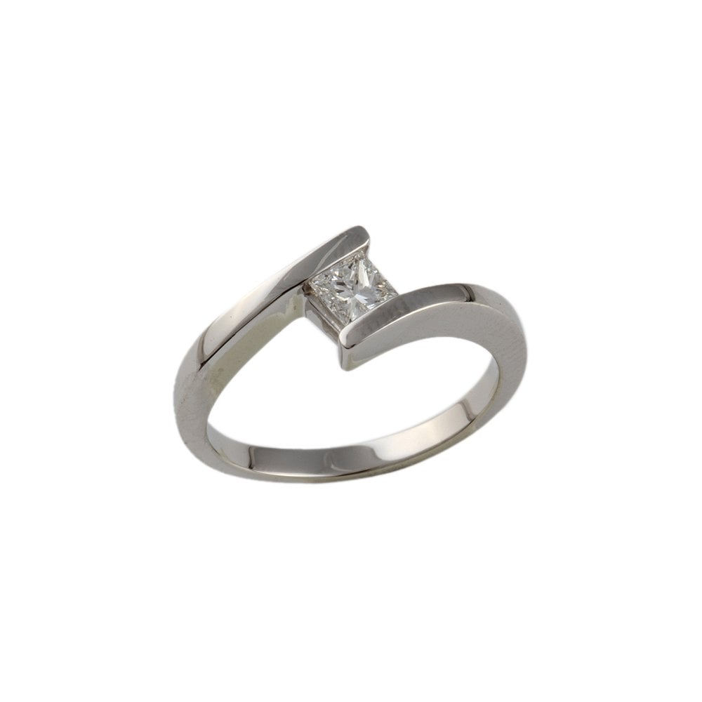 White Gold 0.25ct Princess Cut Diamond Solitaire Ring