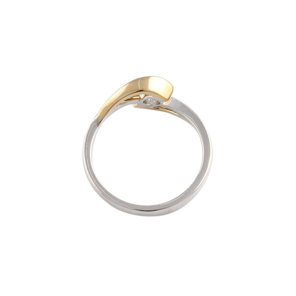 Yellow and White Gold 0.30ct Round Brilliant Diamond Solitaire Ring