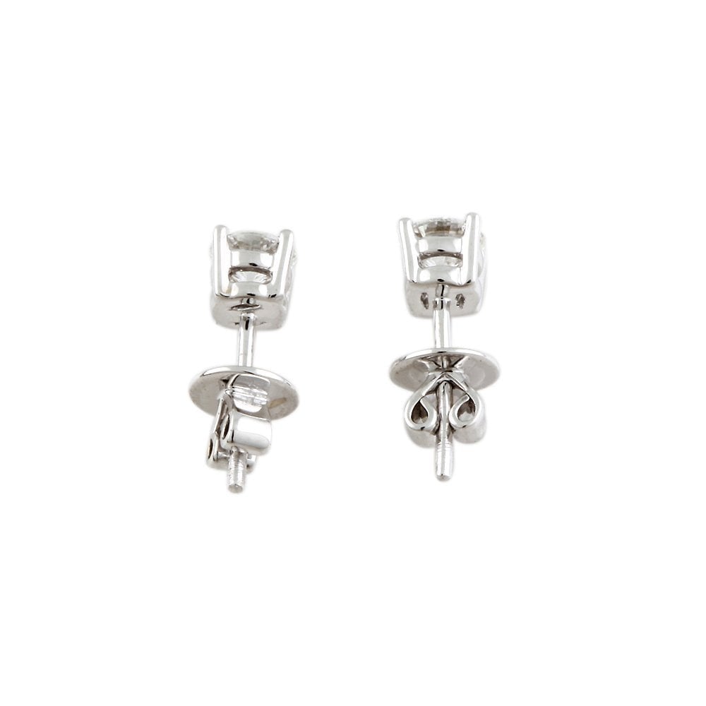 9ct White Gold 0.60ct Round Brilliant Cut Diamond Solitaire Stud Earrings
