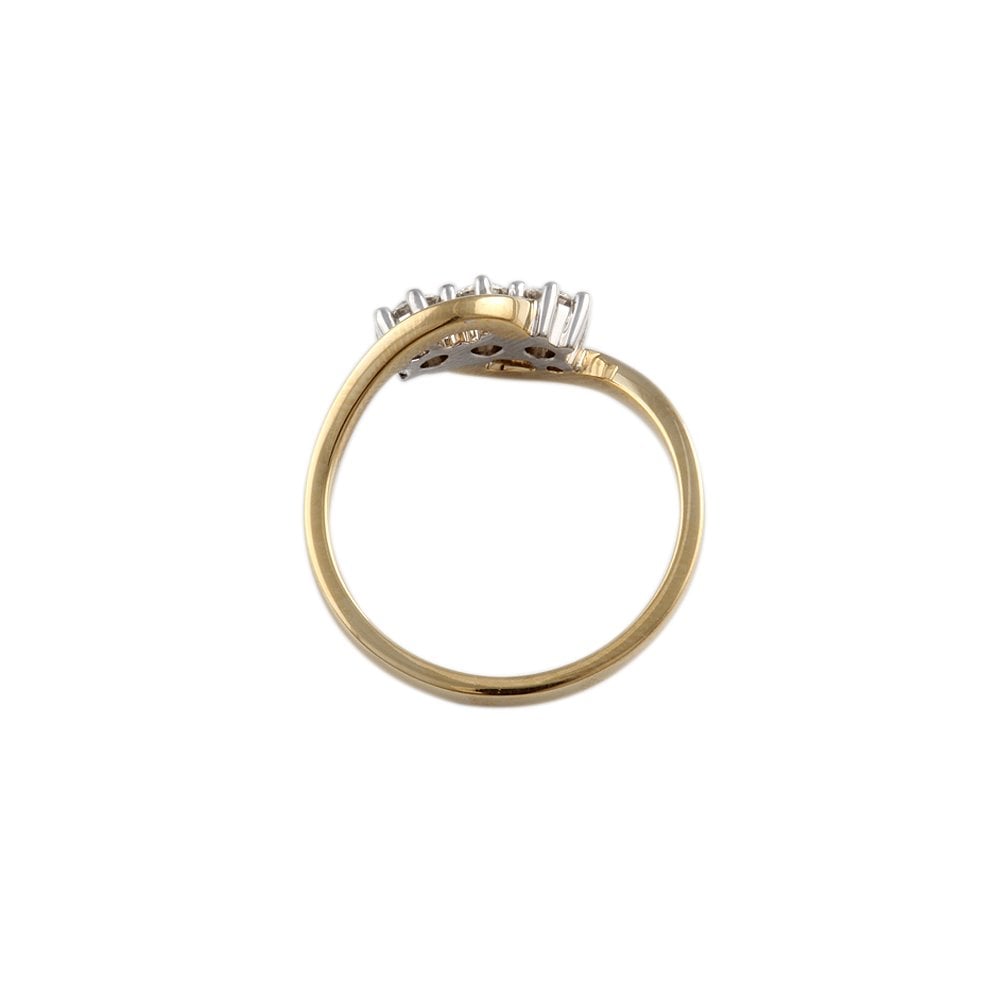 Yellow and White Gold 0.42ct Round Brilliant Diamond Three Stone Ring