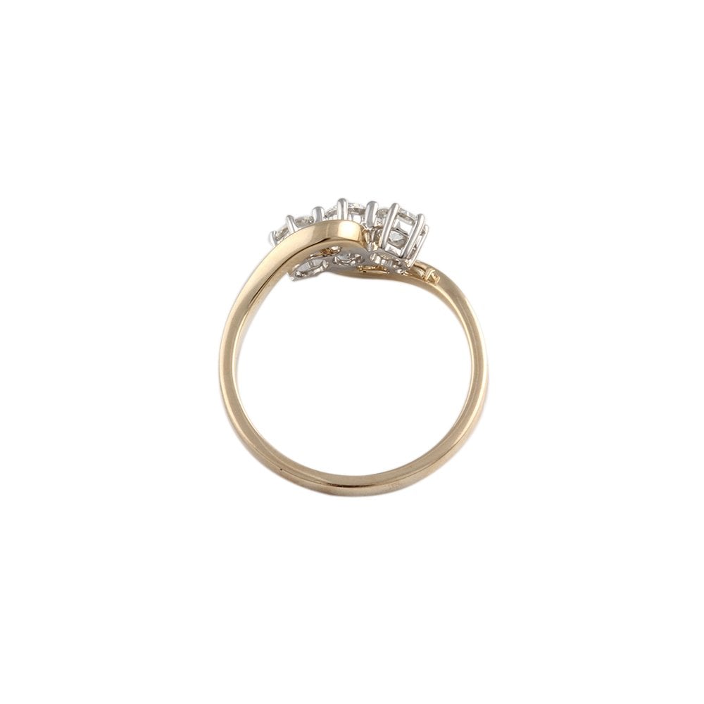 Yellow and White Gold 0.75ct Round Brilliant Diamond Three Stone Ring