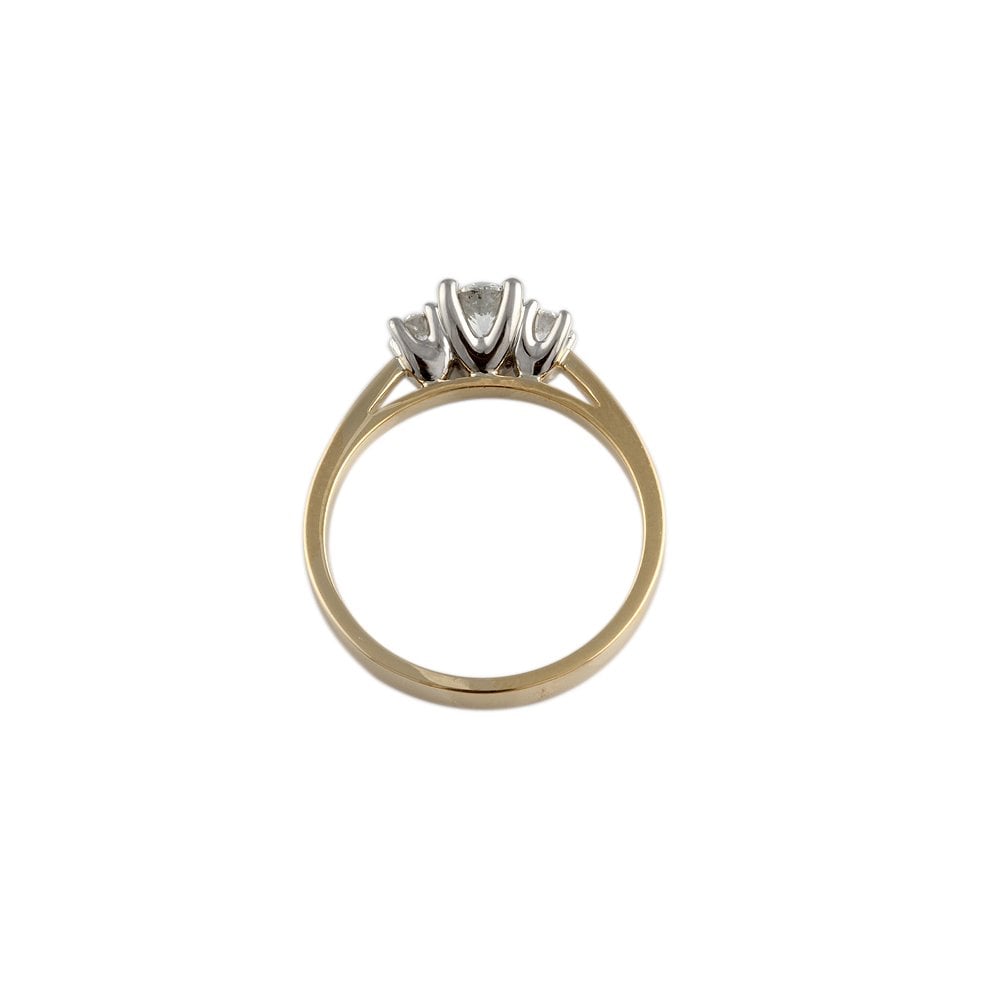 Yellow and White Gold Three Stone Ring 2.10ct