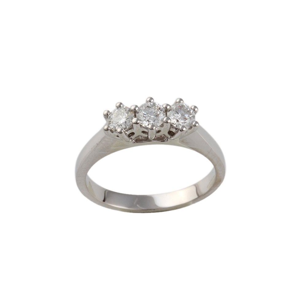White Gold 0.60ct Round Brilliant Diamond Three Stone Ring