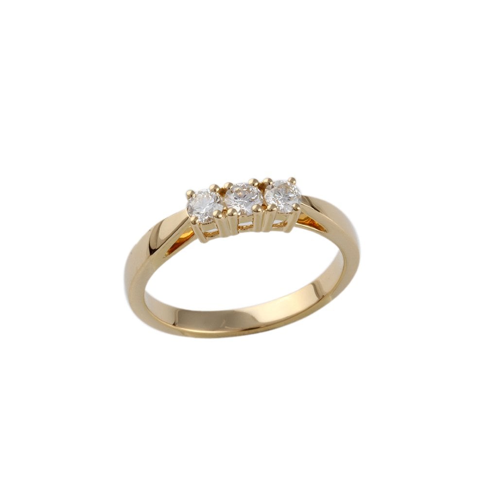 Yellow Gold Diamond Three Stone Ring 0.30ct