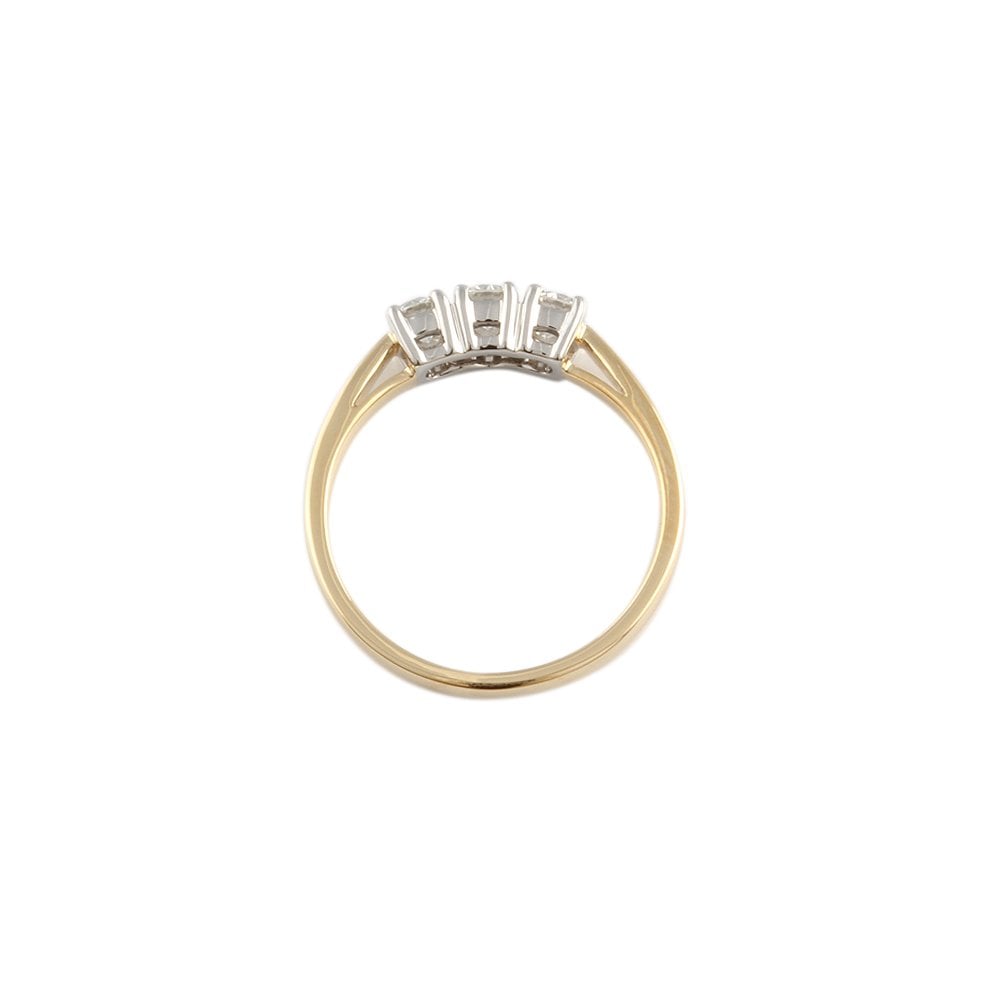 Yellow and White Gold Diamond Three Stone Ring 0.50ct
