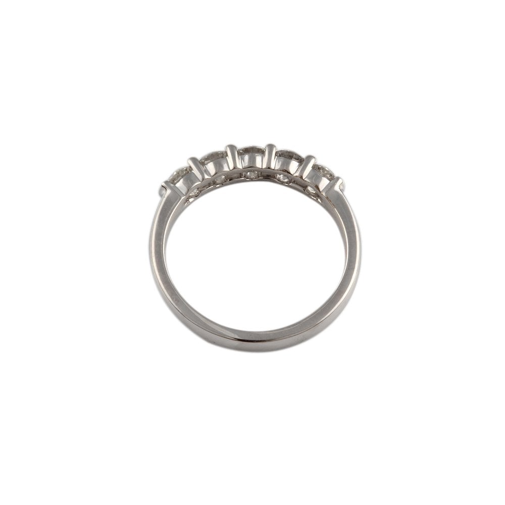 White Gold 0.75ct Round Brilliant Diamond Five Stone Half Eternity Ring