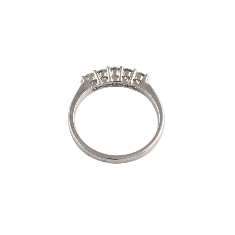 White Gold 0.45ct Round Brilliant Diamond Five Stone Half Eternity Ring
