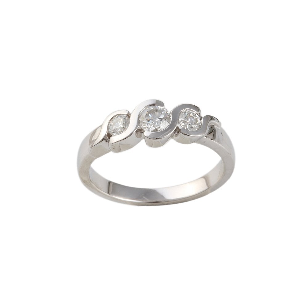 White Gold 0.50ct Round Brilliant Diamond Three Stone Ring
