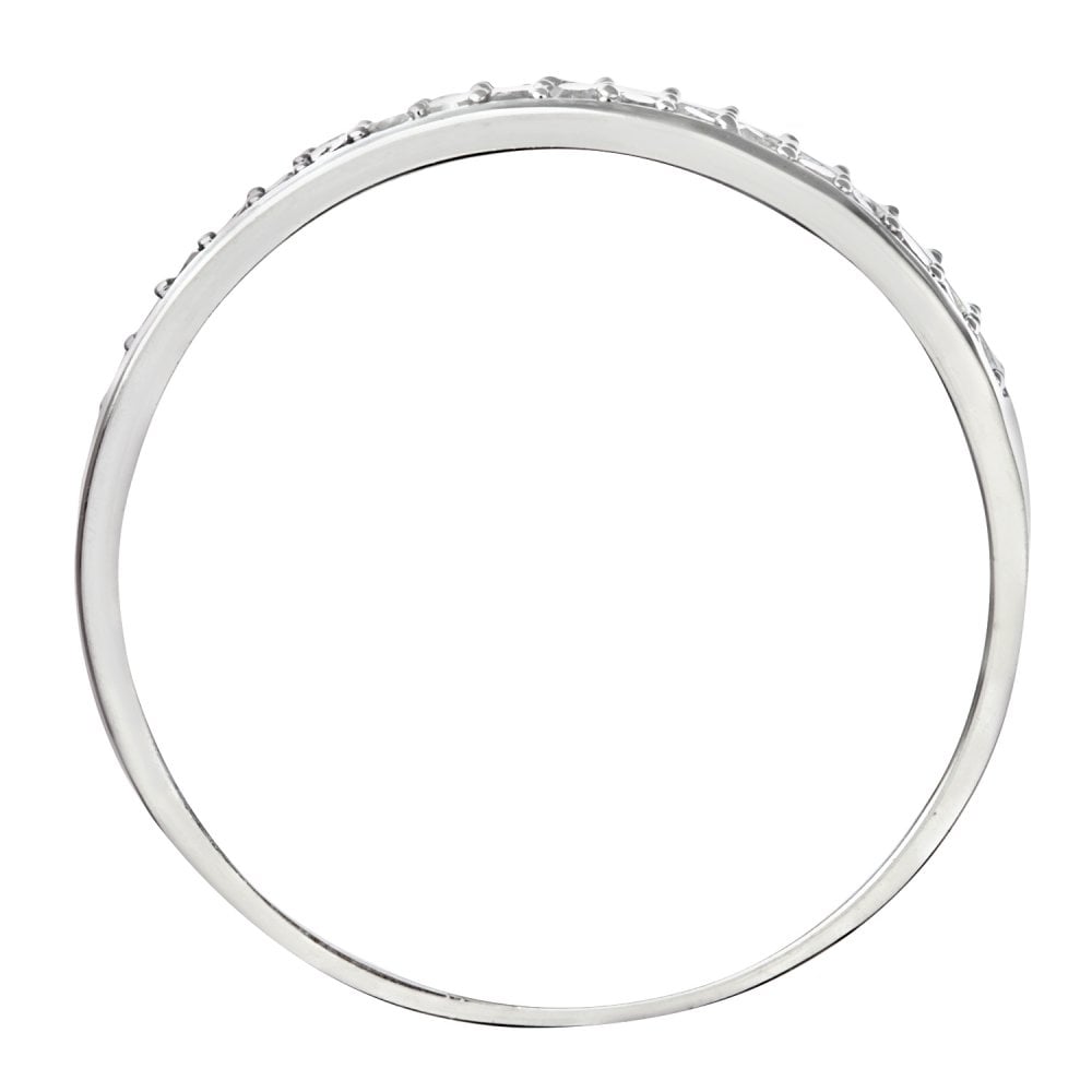 SPARKLD 9ct White Gold Quarter Carat Diamond Double Row Pave Set Eternity Ring