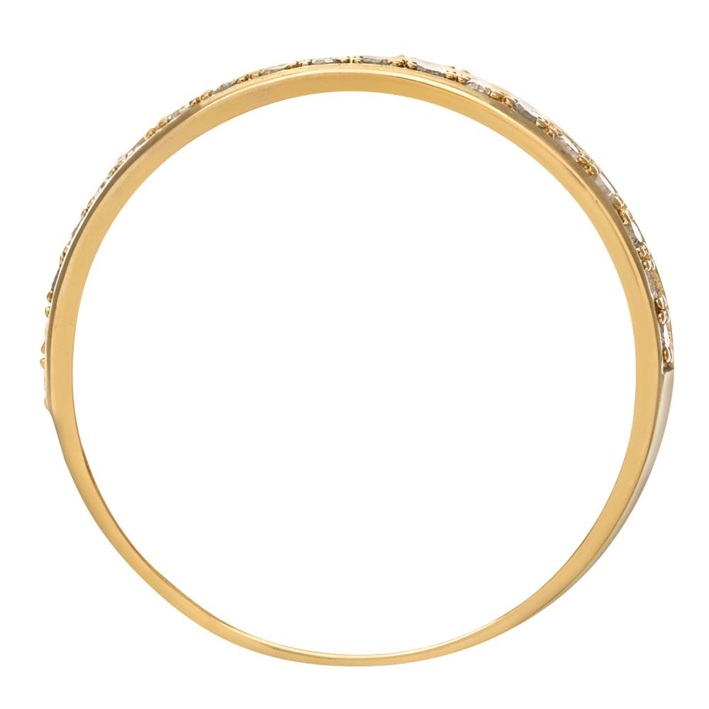 SPARKLD 9ct Yellow Gold 0.20ct Diamond Double Row Pave Set Eternity Ring