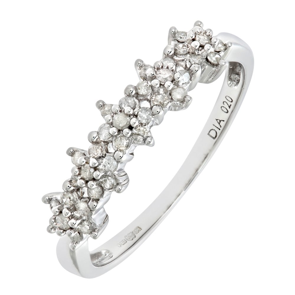 SPARKLD 9ct White Gold Diamond Eternity Ring, 0.20ct Diamond
