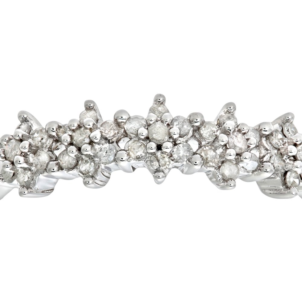 SPARKLD 9ct White Gold Diamond Eternity Ring, 0.20ct Diamond