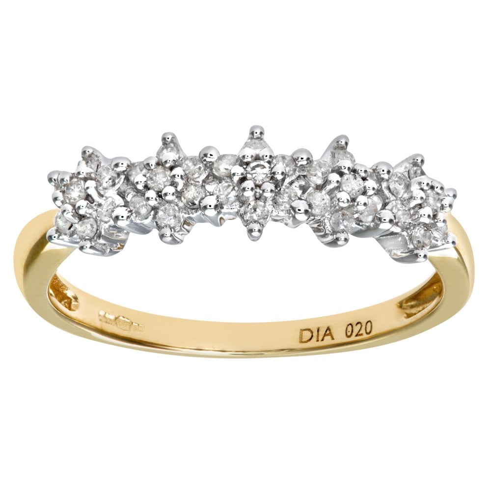 SPARKLD 9ct Yellow Gold Diamond Eternity Ring, 0.20ct Diamond