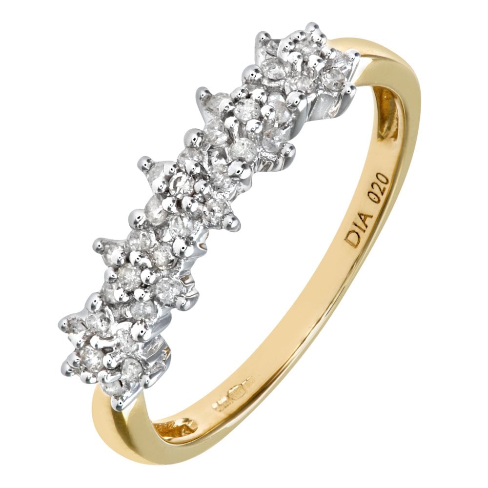 SPARKLD 9ct Yellow Gold Diamond Eternity Ring, 0.20ct Diamond