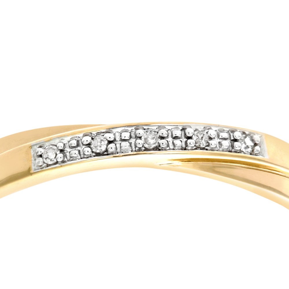 SPARKLD 9ct Yellow Gold Diamond Wedding Band