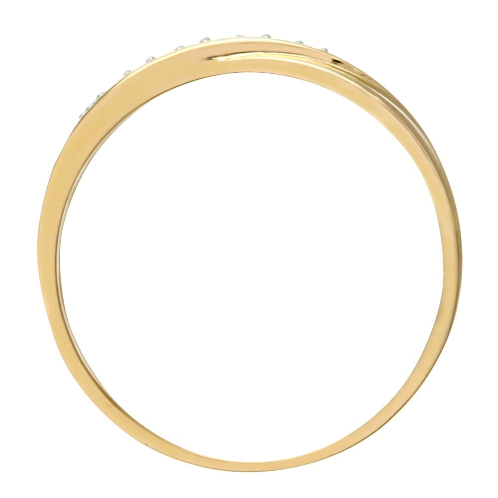 SPARKLD 9ct Yellow Gold Diamond Wedding Band