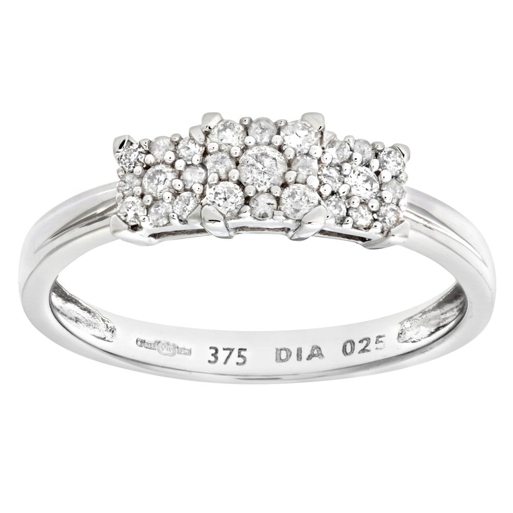SPARKLD 9ct White Gold Diamond Ring