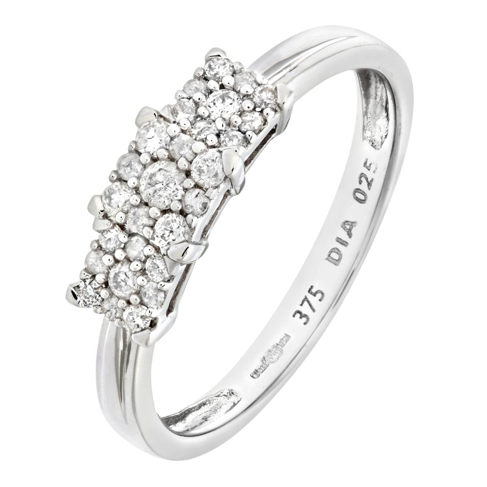 SPARKLD 9ct White Gold Diamond Ring